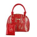 Damen Handtasche Taschen-Set Kuppeltasche PU-Leder Täglich Reißverschluss Hohe Kapazität Geometrisch Schwarz Weiß Rot