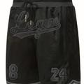 Shorts De Sport Actifs Pour Hommes Avec Broderie De Lettres Pour Le Basketball, Shorts En Maille Confortables Et Respirants Séchant Rapidement Avec Poches