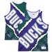 Men's Mitchell & Ness Green Milwaukee Bucks Jumbotron 2.0 Sublimated Tank Top