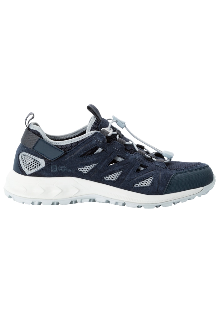 Wanderschuh JACK WOLFSKIN "WOODLAND 2 HYBRID LOW W", Gr. UK5-EU38, Normalschaft, grau (grafit), Main Material Second Material 100% Polyamide Sole 100% Rubber/ EVA, Schuhe