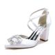 Per donna scarpe da sposa Regali di San Valentino Scarpe bianche Matrimonio Feste Giornaliero Scarpe da sposa Con diamantini Quadrato Appuntite Elegante Di tendenza Raso Tracolla Vinaccia Nero Bianco