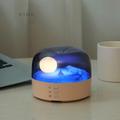 Night Light Portable Stepless Dimmable Bluetooth Speaker LED Touch Play Bedside Lamp Bedroom Decor Light Eye Protection Moon Night Lamp with Touch Switch Warm Cool Lighting Bedside Lamp