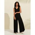 Modal Contrasting colors sleeveless wide-leg jumpsuit