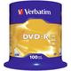 1x100 Verbatim DVD-R 4,7GB 16x Speed, matt silver - Verbatim