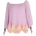 Chloé, Blouses & Shirts, female, Purple, XS, Delicate Lace Off-Shoulder Blouse