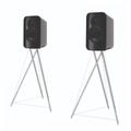 Q Acoustics Concept 300 Gloss Black / Rosewood Bookshelf Speakers (Pair) w/ Tripod Speaker Stands