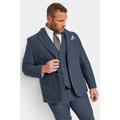 Size Ular 52 Mens Badrhino Tailoring Big & Tall Blue Tweed Check Wool Mix Suit Jacket Big & Tall