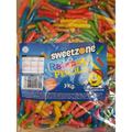 1 kg SweetZone 100% Halal Mini Assorted Liquorice Pencils with Fondant Filling - (Mix of Strawberry, Blue Raspberry, Mixed Fruit and Apple)