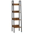 Narrow Shelving Unit Industrial Ladder Bookcase Rustic Small Bookshelf