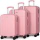 Suitcase Sets 3 Piece ABS Hard Shell Lightweight Durable Trolley Travel Luggage Set with 4 Spinner Wheels and TSA Lock