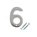 (1 x Number 6) Polished Chrome Screw On House Door / Gate Numbers And Letters 0-9 A B Post Wall