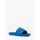 MK Jake Logo Embossed Rubber Slide Sandal - Blue - Michael Kors