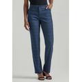 Plus Size Women's Wrinkle Free Straight Leg Pant Jean by Lee in Navy Insignia Plaid (Size 26 W)