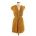 H&M Casual Dress: Yellow Solid Dresses - Women's Size 10