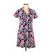 Lilly Pulitzer Casual Dress - Shirtdress: Pink Floral Motif Dresses - Women's Size Medium