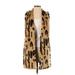 Joseph A. Faux Fur Vest: Gold Animal Print Jackets & Outerwear - Women's Size Small