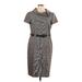 Tahari by ASL Casual Dress - Sheath: Gray Jacquard Dresses - Women's Size 10