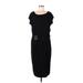 Dana Buchman Casual Dress - Midi: Black Solid Dresses - Women's Size 12