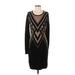 Mossimo Casual Dress - Sweater Dress: Black Chevron Dresses - Women's Size Small