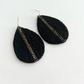 Anthropologie Jewelry | Anthropologie Tear Drop Beaded Earrings In Black/Gold | Color: Black/Gold | Size: Os