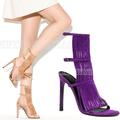 Gucci Shoes | Gucci Shoes Becky Purple Suede Fringed High Heel Sandal | Color: Purple | Size: Various