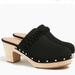 J. Crew Shoes | Jcrew Black Fabric Studded Wood Heel Clogs Women’s Size 9.5 | Color: Black | Size: 9.5