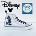 Disney Shoes | Disney Mickey Paisley Canvas Hi-Top Shoes White | Color: Black/White | Size: Various