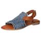 Sandale MUSTANG SHOES Gr. 45, blau (jeansblau, braun) Damen Schuhe Sommerschuh, Sandalette, Klettschuh, mit Klettverschluss