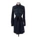 Lauren by Ralph Lauren Casual Dress - Shirtdress: Blue Dresses - Women's Size Small