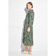 Blusenkleid CECIL Gr. XXL (46), N-Gr, grün (cool khaki) Damen Kleider Freizeitkleider mit Streifenmuster