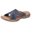 Pantolette RIEKER, Herren, Gr. 41, blau (dunkelblau), Lederimitat, Textil, klassisch, Schuhe, Sommerschuh, Schlappen, Poolslides mit weicher Innensohle