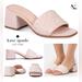 Kate Spade Shoes | New Kate Spade Emmie Mid Block Heel Slide Sandal Women’s 10b | Color: Cream/Pink | Size: 10