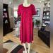 Lularoe Dresses | Lularoe Red Short Sleeve Midi Dress-Size L | Color: Red | Size: L