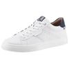 Sneaker RIEKER SPORT, Herren, Gr. 43, bunt (weiß, dunkelblau), Leder, sportlich, Schuhe, mit Leder-Innenfutter, Freizeitschuh, Halbschuh, Schnürschuh