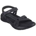 Sandale SKECHERS "GO WALK FLEX SANDAL-SUBLIME-X" Gr. 42, schwarz (schwarz, uni) Damen Schuhe Sandalen