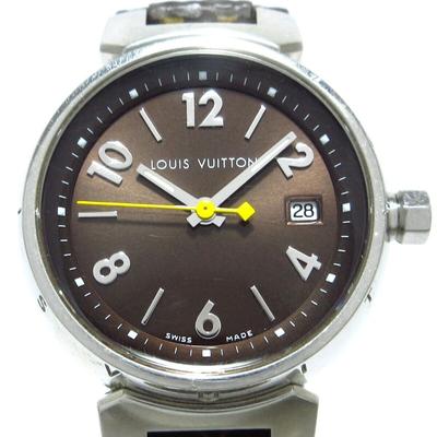 Louis Vuitton Accessories | Auth Louis Vuitton Tambour Dark Brown Silver Women's Watch | Color: Brown/Gold | Size: Os