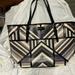 Nine West Bags | Nine West Leather Tote Bag | Color: Black/Cream | Size: Os