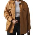Anthropologie Jackets & Coats | Anthropologie Maeve Camel Faux Leather Shirt Jacket 1x | Color: Tan | Size: 1x