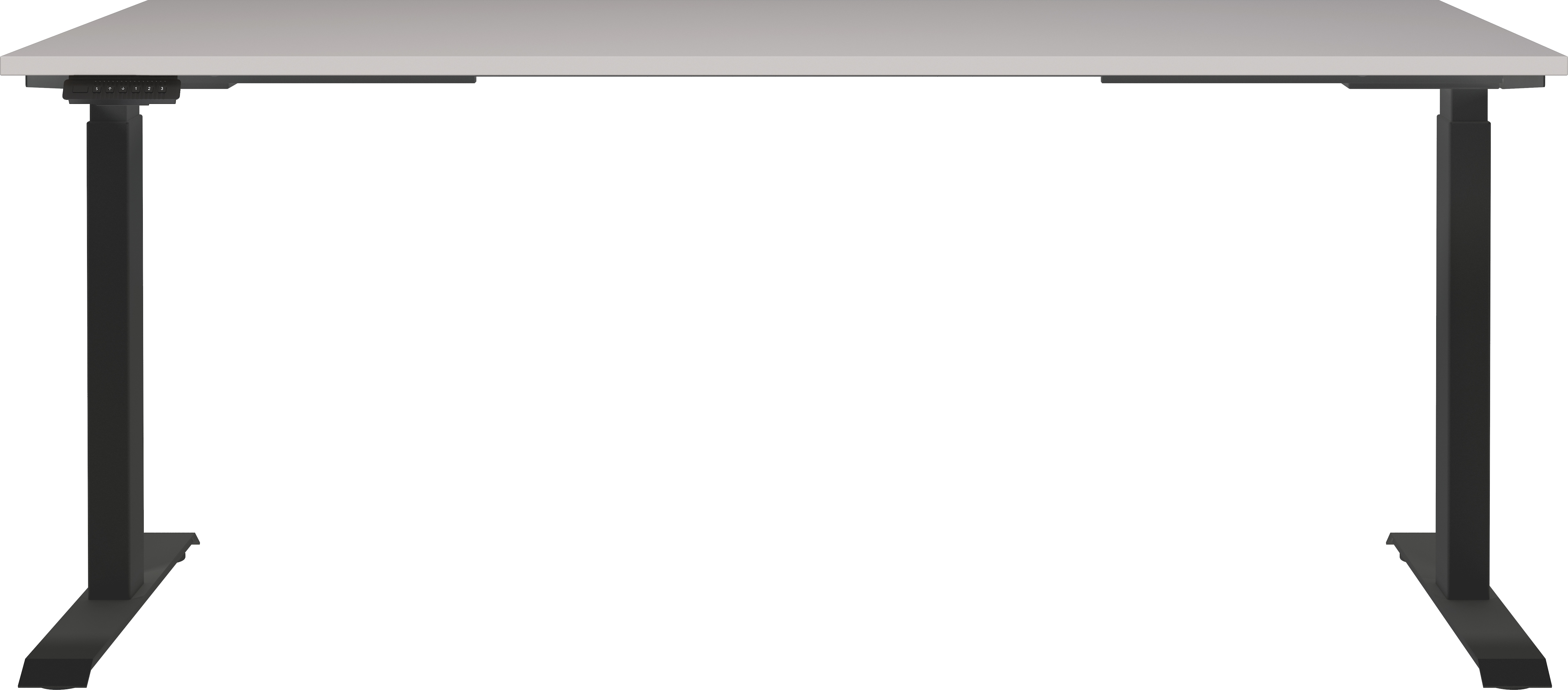 Schreibtisch GERMANIA "Jet, elektrisch höhenverstellbar", beige (kaschmir, schwarz, schwarz, kaschmir), B:180cm H:72cm T:80cm, Tische, Schreibtisch, moderne Farbvariationen, Breite 120/140/160/180 cm, Made in Germany