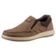 Slipper RIEKER, Herren, Gr. 45, braun (hellbraun, dunkelbraun), Leder, casual, Schuhe Slipper, Mokassin, Loafer, Komfortschuh mit Gummizug für guten Sitz