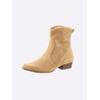 Stiefelette HEINE, Damen, Gr. 41, beige (sand), Leder, Veloursleder, modisch, Schuhe Ankleboots Cowboy-Stiefelette