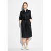 Blusenkleid CECIL, Damen, Gr. XL (44), US-Größen, schwarz, Stoff, 100% Leinen, unifarben, casual, gerade kniebedeckend, V-Ausschnitt, Langarm Bündchen, Kleider, in Unifarbe