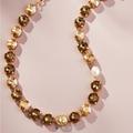 Anthropologie Jewelry | Anthropologie Glitzy Crystal Necklace | Color: Gold | Size: Os