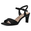 Sandalette TAMARIS, Damen, Gr. 40, schwarz, Textil, Veloursleder, elegant, Schuhe, Trichterabsatz, Abendschuh mit verstellbarem Fesselriemchen