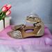 Anthropologie Shoes | Anthropologie Gee Wawa Flats Sandals Size 7.5 Distressed Silver Metallic Leather | Color: Silver/Tan | Size: 7.5