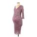 Hello Miz Casual Dress: Burgundy Damask Dresses - New - Women's Size Medium Maternity