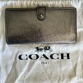 Coach Bags | Coach 1941 Slim Trifold Wallet - Metallic Silver With Dustbag | Color: Gray/Silver | Size: 7" X 3.5" X 5/8"