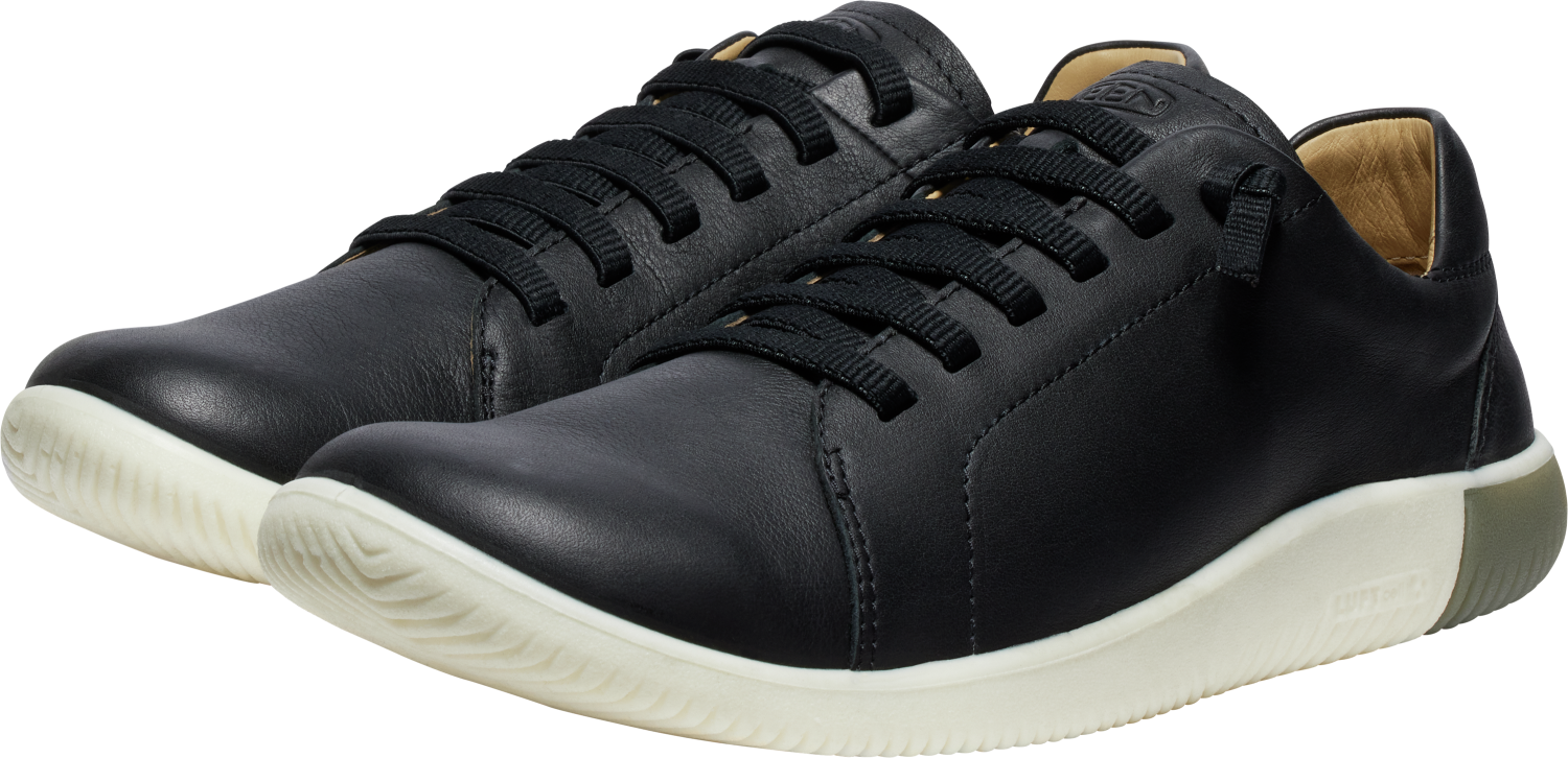 Barfußschuh KEEN "KNX LACE", Herren, Gr. 45, schwarz-weiß (schwarz, star weiß), Leder, Schuhe Barfußschuh