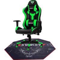 HYRICAN Gaming-Stuhl Striker Copilot Gamingstuhl + Stuhlunterlage Stühle Gr. Kunstleder, Stahl, grün (schwarz, grün) Gamingstühle