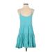 En Creme Casual Dress - Mini: Teal Solid Dresses - New - Women's Size Small